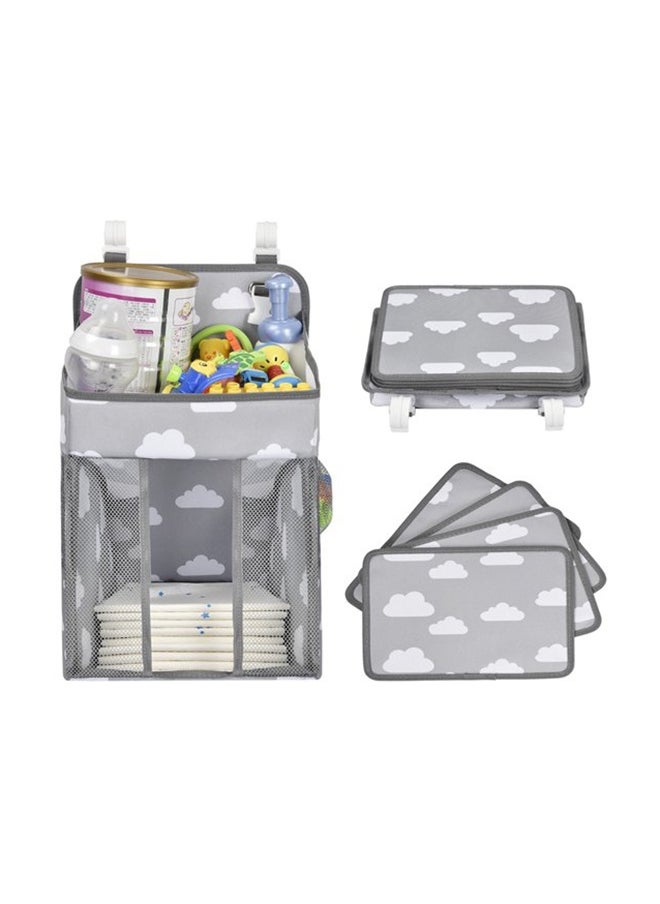 Multi-Purpose Nursery Caddy Baby Diaper Organizer Hanging Bag Essential Storage Pocket