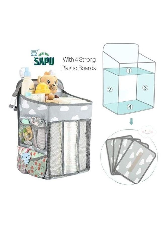 Multi-Purpose Nursery Caddy Baby Diaper Organizer Hanging Bag Essential Storage Pocket