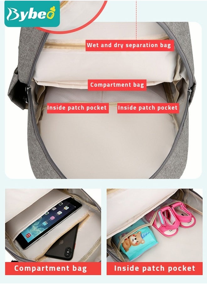 Fashionable Baby Diaper Backpack with Changing Station Waterproof Large Capacity Multifunction Maternity Mummy Bag