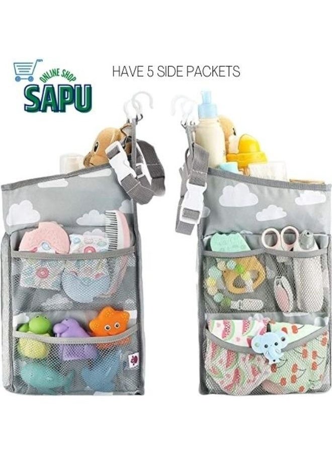 Multi-Purpose Nursery Caddy Baby Diaper Organizer Hanging Bag Essential Storage Pocket