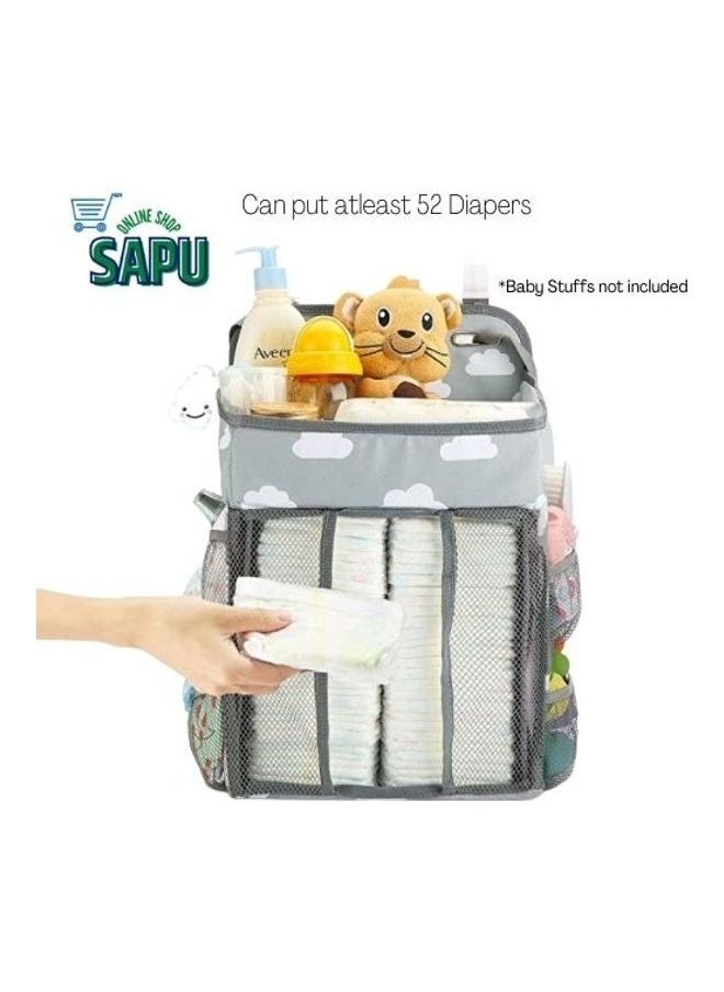 Multi-Purpose Nursery Caddy Baby Diaper Organizer Hanging Bag Essential Storage Pocket