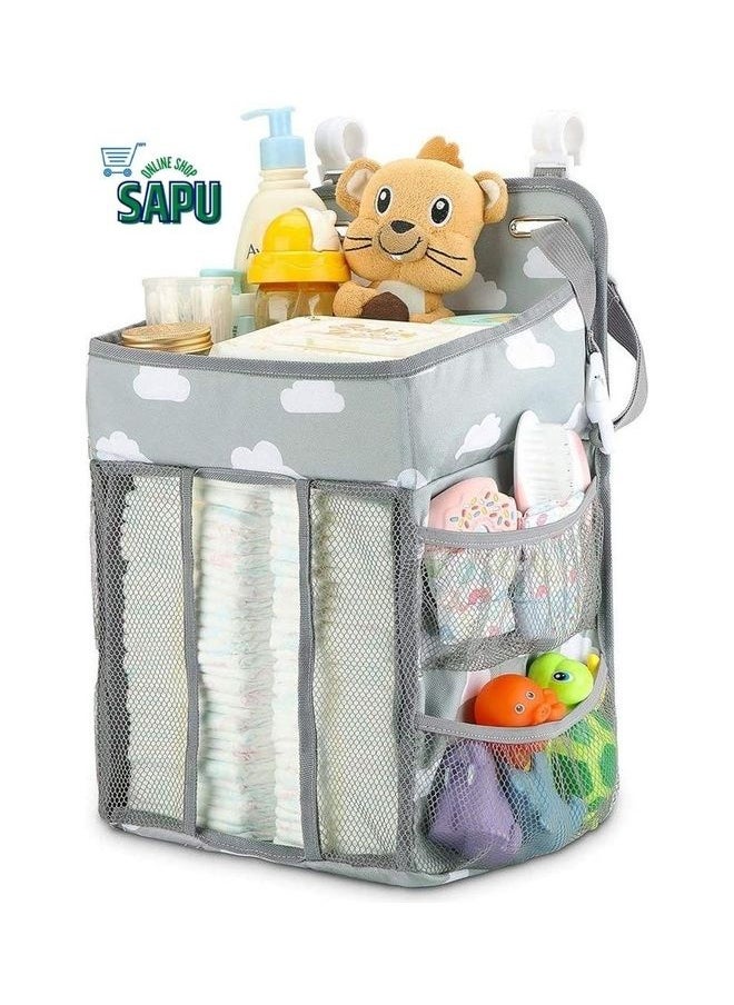 Multi-Purpose Nursery Caddy Baby Diaper Organizer Hanging Bag Essential Storage Pocket