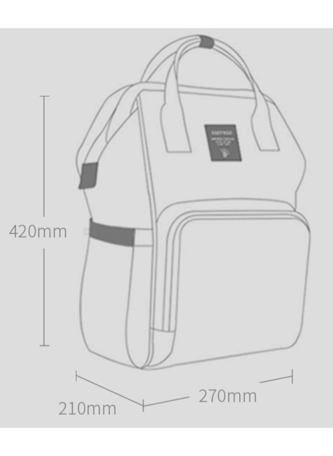 Diaper Backpack And USB Charging Port With Stroller Hooks - Grey