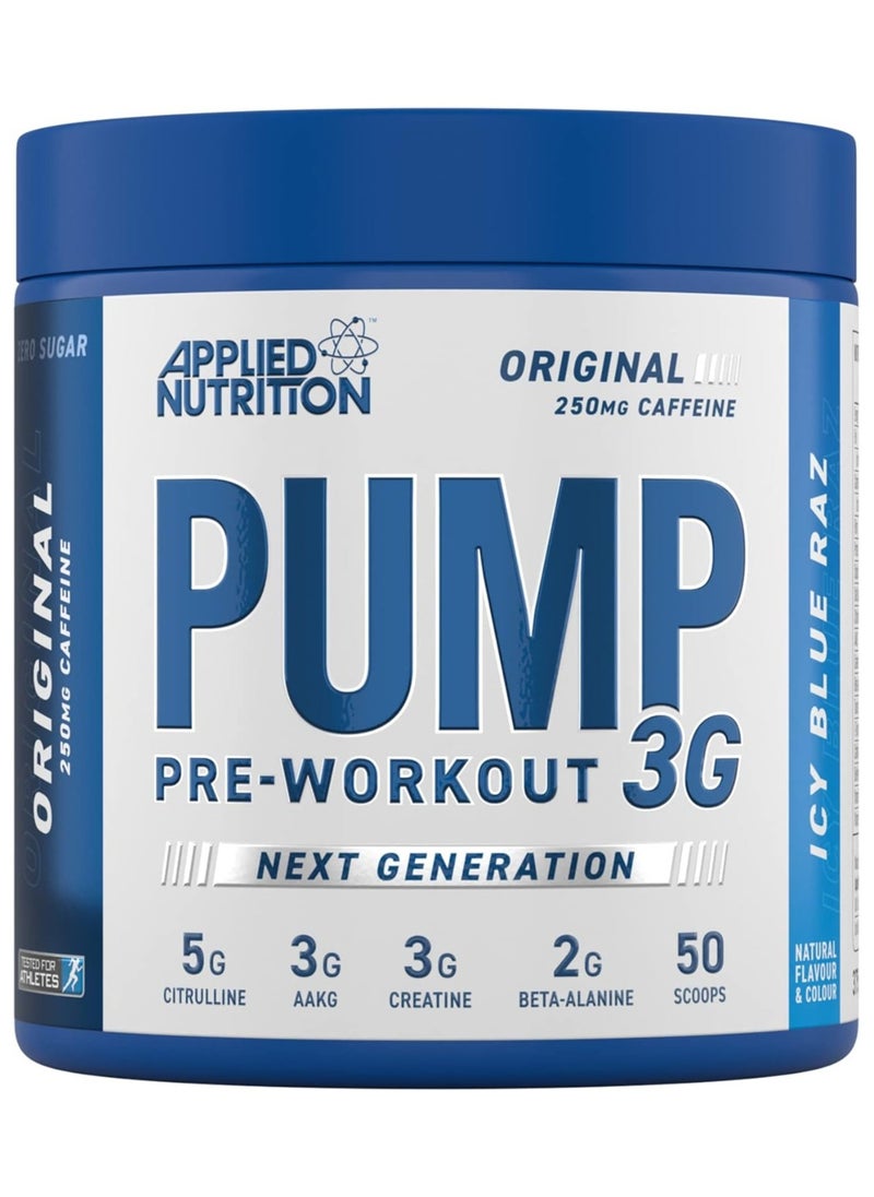 Pump Pre-Workout 3G 375G Icy Blue Razz Flavor 25 Serving