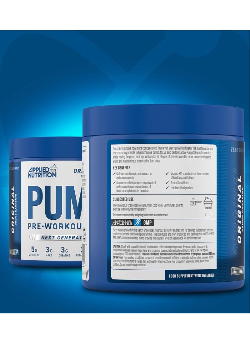 Pump Pre-Workout 3G 375G Icy Blue Razz Flavor 25 Serving