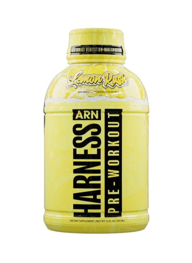 ARN Harness Pre-Workout Drink Lemon Rush Flavor 12 x 355ml