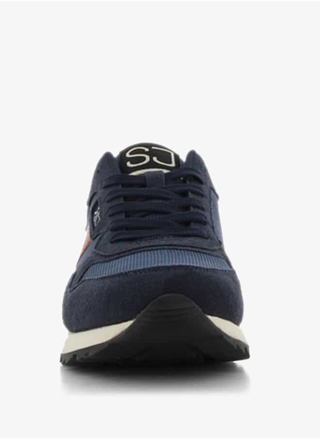 Men's Panelled Sneakers with Lace-Up Closure