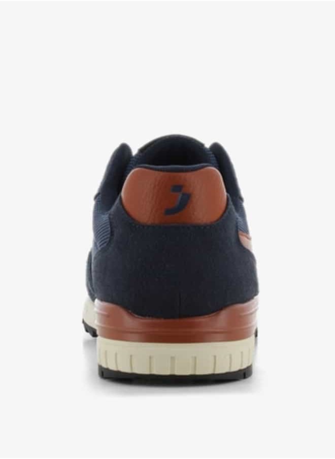 Men's Panelled Sneakers with Lace-Up Closure