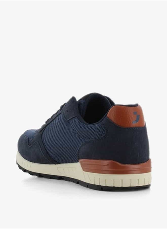 Men's Panelled Sneakers with Lace-Up Closure