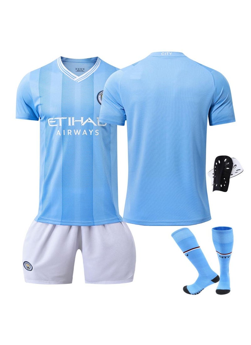 23/24 Manchester City Home Jersey Preemptive Edition Size Children'S And Adult Size 26s With Socks And Protective Clothing