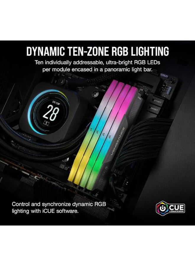VENGEANCE 32GB (2 x 16GB) RGB DDR5 288-Pin Dual Channel Desktop Memory Kit, 6000 MHz Tested Speed, CL36 Rev E CAS Latency, EXPO, Overclock PMIC, 1.35V, Gray | CMH32GX5M2E6000Z36