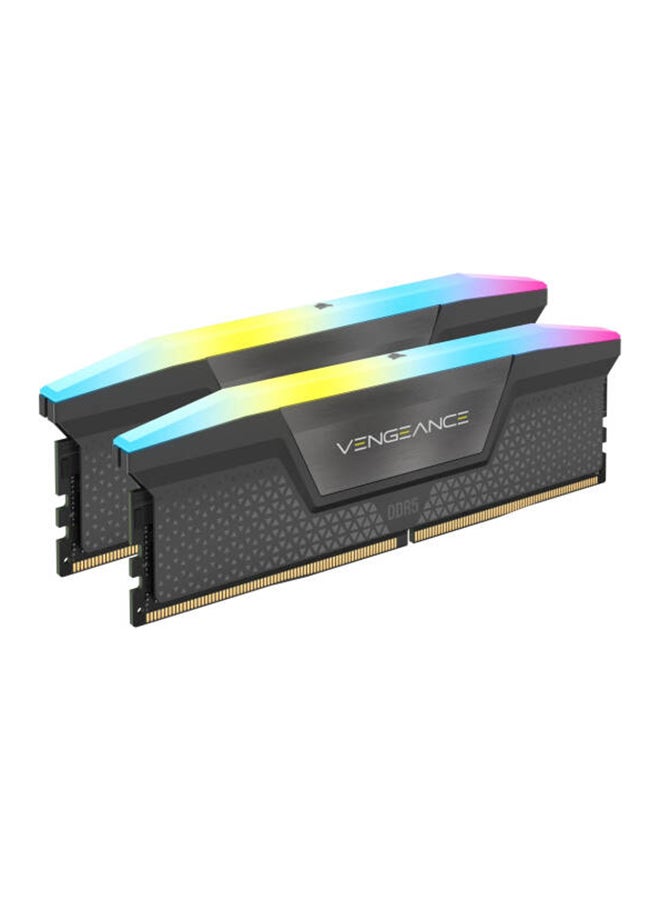 VENGEANCE 32GB (2 x 16GB) RGB DDR5 288-Pin Dual Channel Desktop Memory Kit, 6000 MHz Tested Speed, CL36 Rev E CAS Latency, EXPO, Overclock PMIC, 1.35V, Gray | CMH32GX5M2E6000Z36