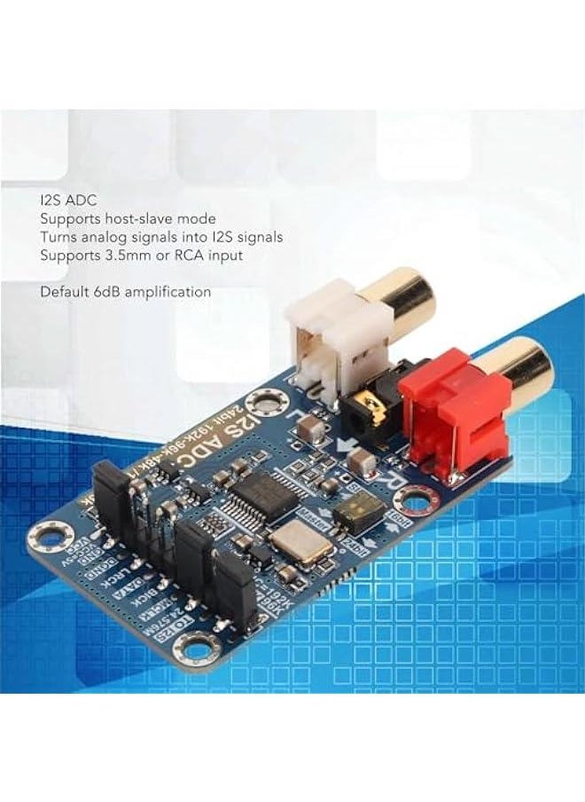 I2S ADC Audio Card Module, Lossless Digital Audio Decoder Module, Master Slave Mode Development Board, Support 24bit 192k, 24bit 96k Master Mode