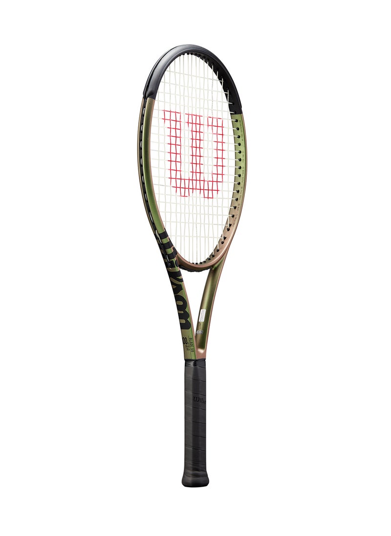 Blade 100 Ul V8.0 L1 Tennis Racket, 16x19, Adults, Intermediate/ Advanced - Green/ Bronze/ Black