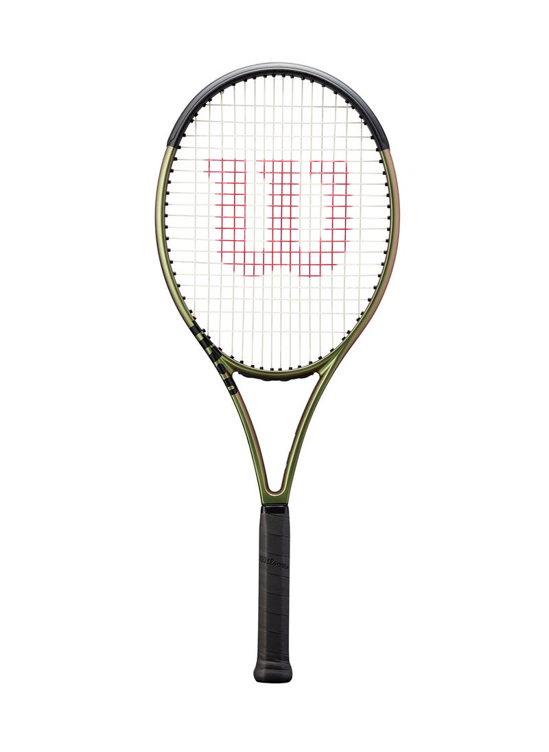 Blade 100 Ul V8.0 L1 Tennis Racket, 16x19, Adults, Intermediate/ Advanced - Green/ Bronze/ Black