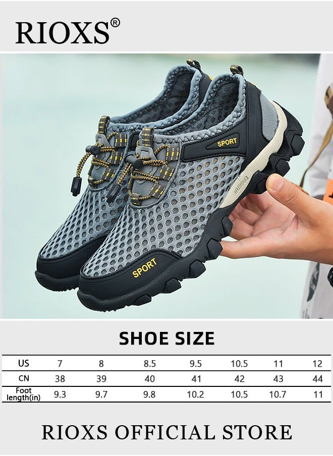 Men's Athletic Casual Hiking Shoes Lightweight Outdoor Running Shoes for Men Mesh Breathable Fashion Sneakers