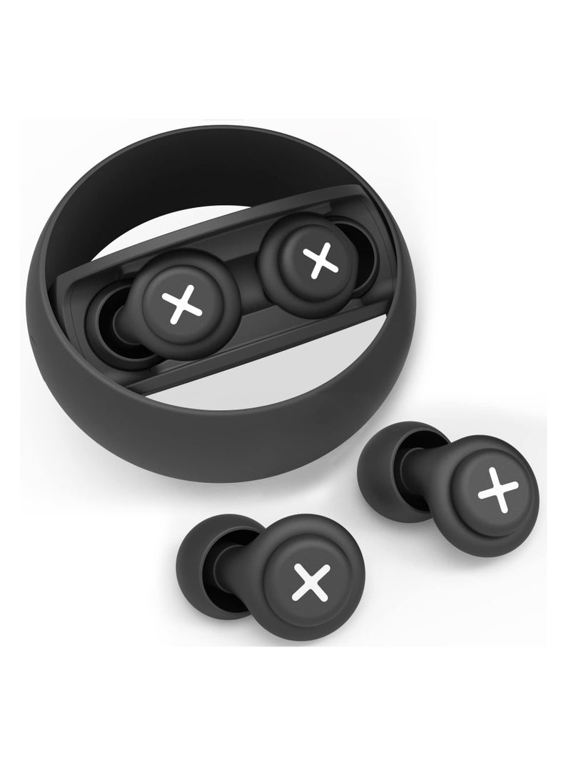 Noise Reduction Ear Plugs-40 dB Noise Cancelling Reusable Hearing Protection in Flexible Silicone for Sleeping, Traveling, Concerts, Work & Swimming,3 Wearing Styles, Black