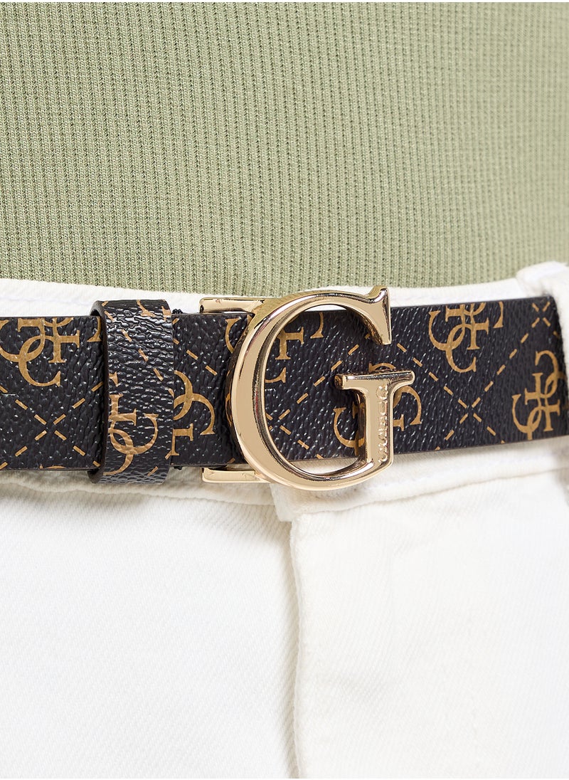 Logo Detailed None Allocated Hole  Belt