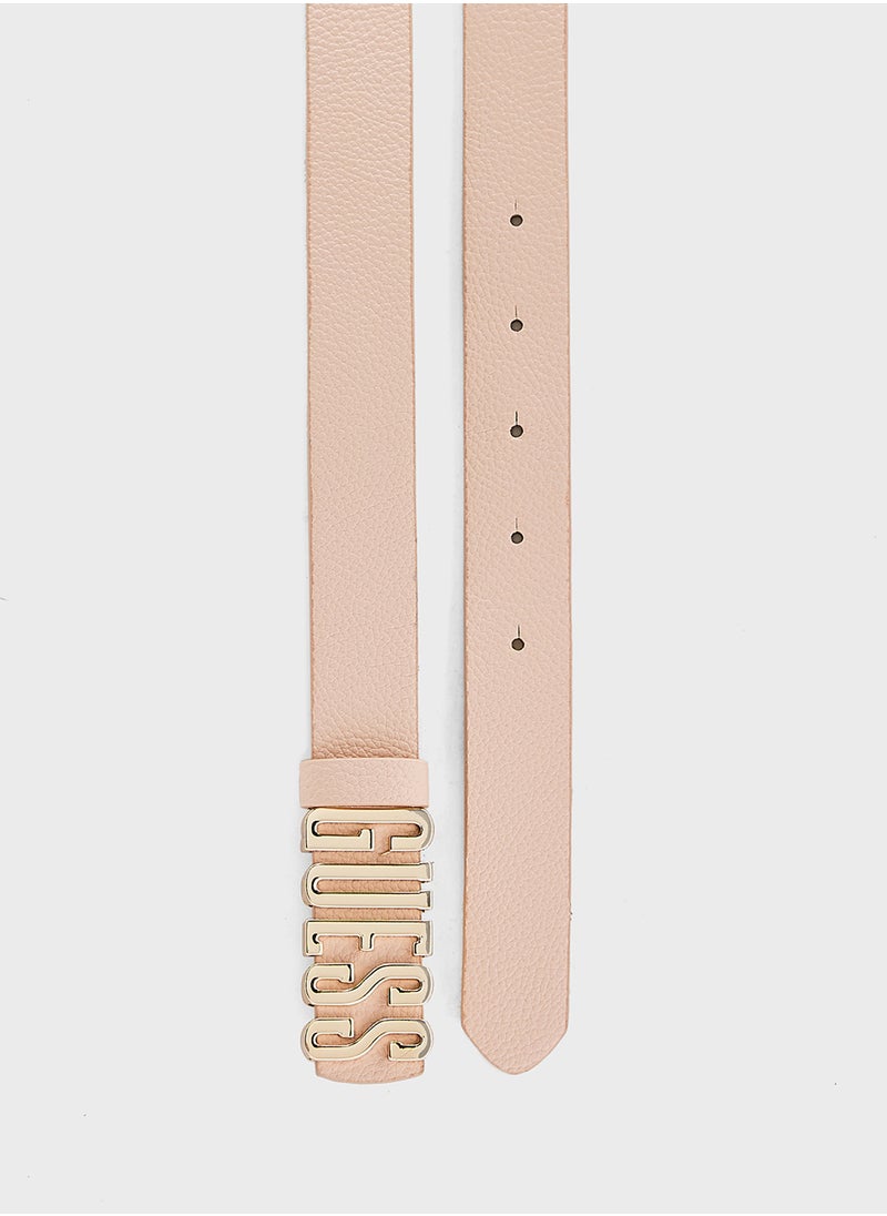 Logo Detailed Allocated Hole  Belt