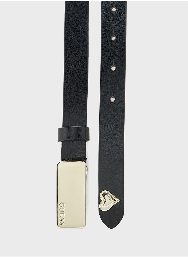 Logo Detailed Allocated Hole  Belt