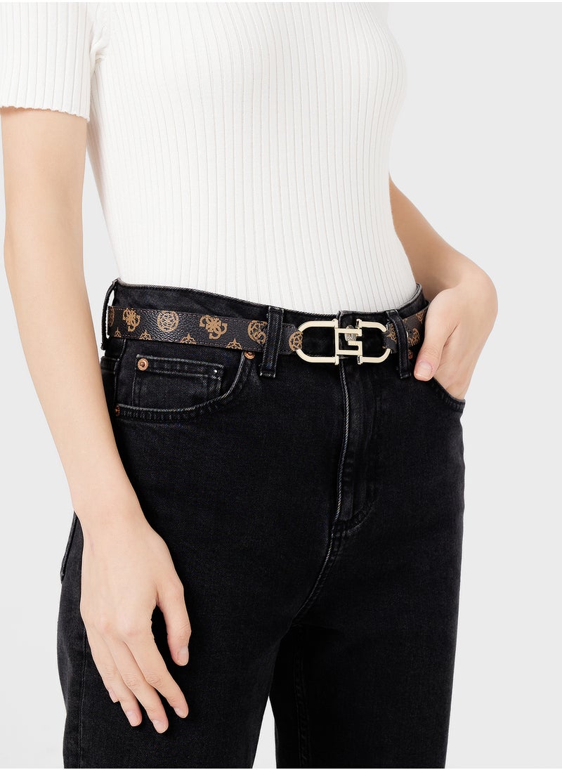 Logo Detailed None Allocated Hole  Belt