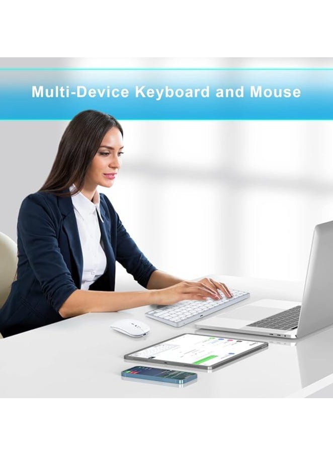 Wireless Keyboard and Mouse Compatible with iMac MacBook and Windows Computer (Wireless Bluetooh)