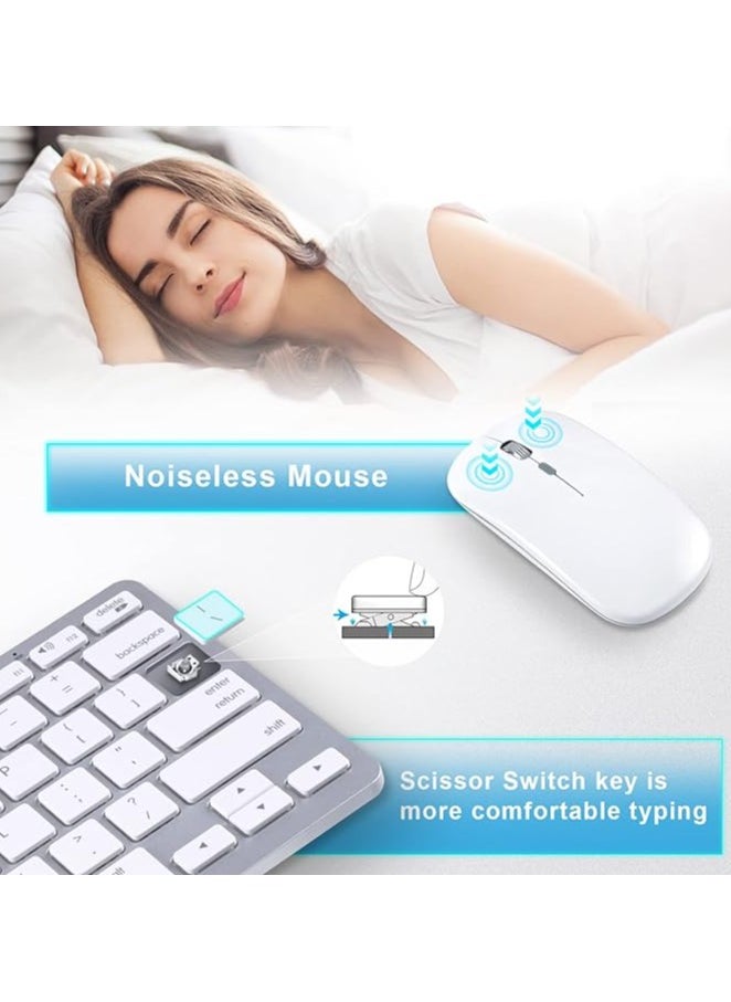 Wireless Keyboard and Mouse Compatible with iMac MacBook and Windows Computer (Wireless Bluetooh)