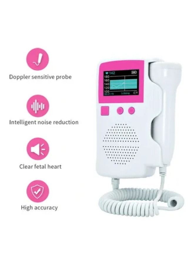 Fetal Doppler Heartbeat Detector Portable Pregnant Baby Ultrasound Pocket Heart Rate Monitor