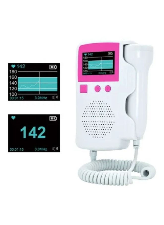 Fetal Doppler Heartbeat Detector Portable Pregnant Baby Ultrasound Pocket Heart Rate Monitor