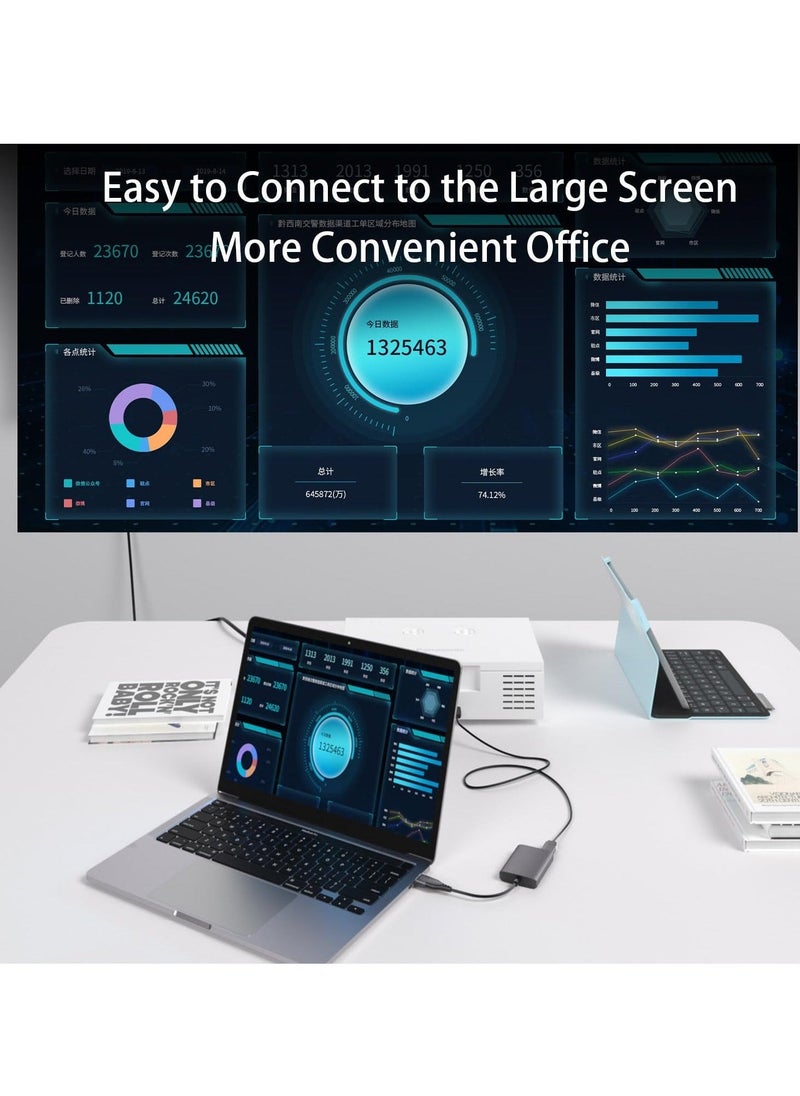 USB C/A to Dual HDMI Adapter for 2 Monitors, Splitter Extend Display & Mirroring Screen Converter for MacBook Pro Air M1 M2 Windows 10 11, Display 3 Separate Screens