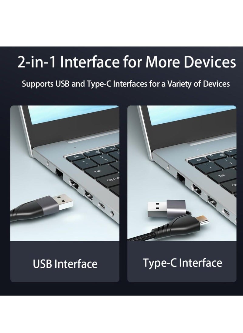 USB C/A to Dual HDMI Adapter for 2 Monitors, Splitter Extend Display & Mirroring Screen Converter for MacBook Pro Air M1 M2 Windows 10 11, Display 3 Separate Screens