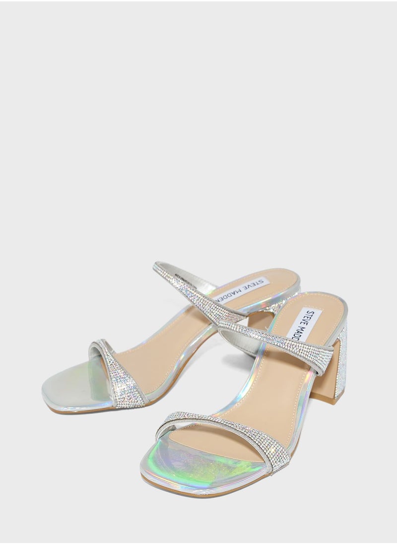 Multi Strap Mid Heel Sandals