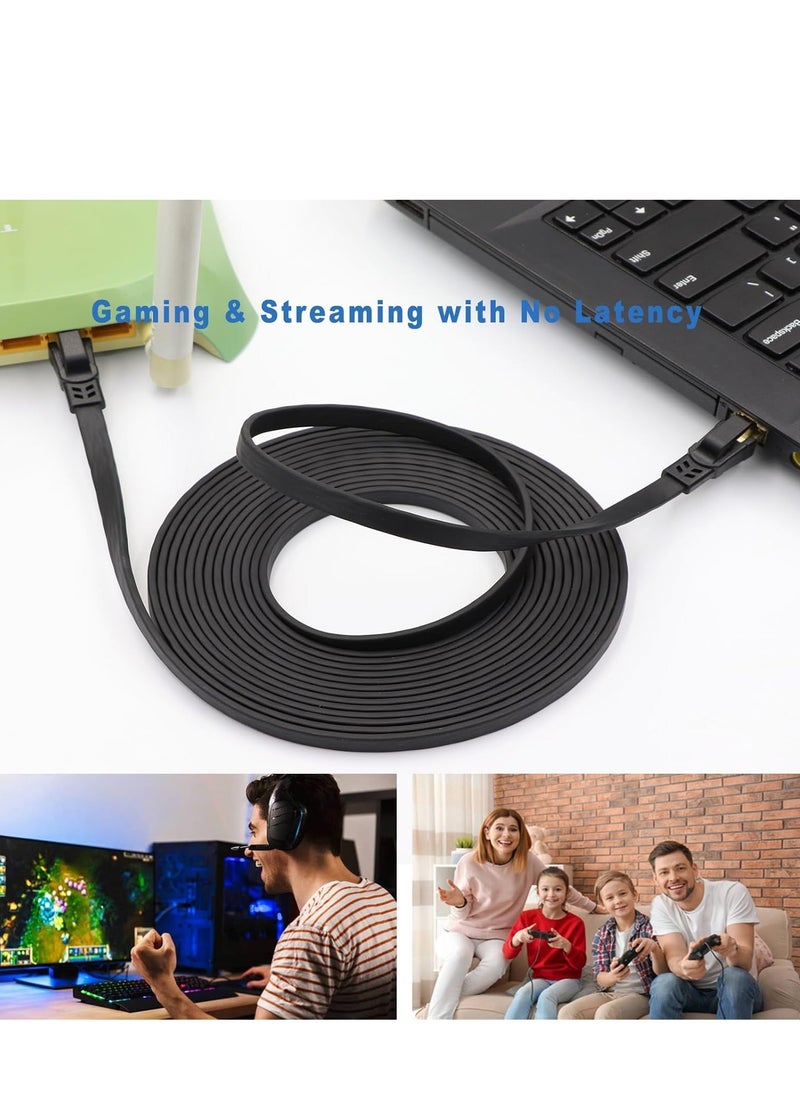 Cat8 Ethernet Cable, 40GBPS 2000Mhz Flat LAN Network Cable, High Speed Shielded Internet Network Patch Cord with Gold Plated RJ45 Connector for Modem, Router, Switch, PS5/PS4/PS3, Xbox (20 Meters )