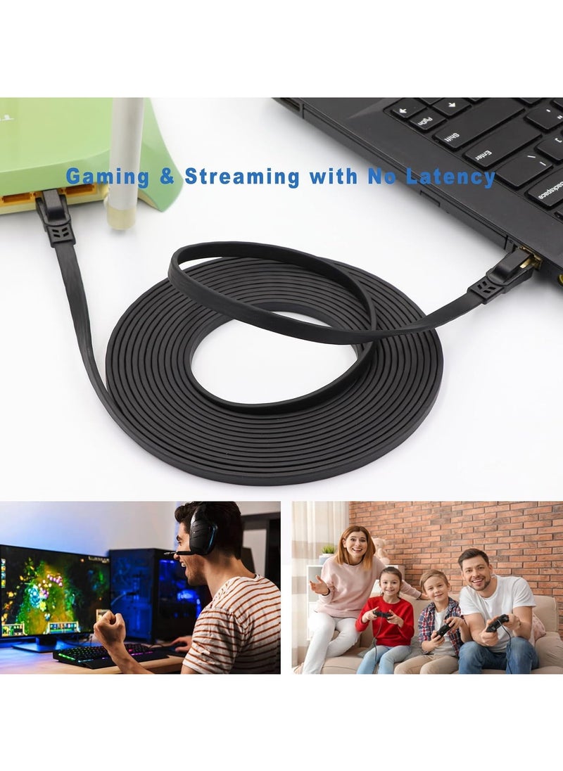 Cat8 Ethernet Cable, 30 Meters 40GBPS 2000Mhz Flat LAN Network Cable, High Speed Shielded Internet Network Patch Cord with Gold Plated RJ45 Connector for Modem, Router, Switch, PS5/PS4/PS3, Xbox