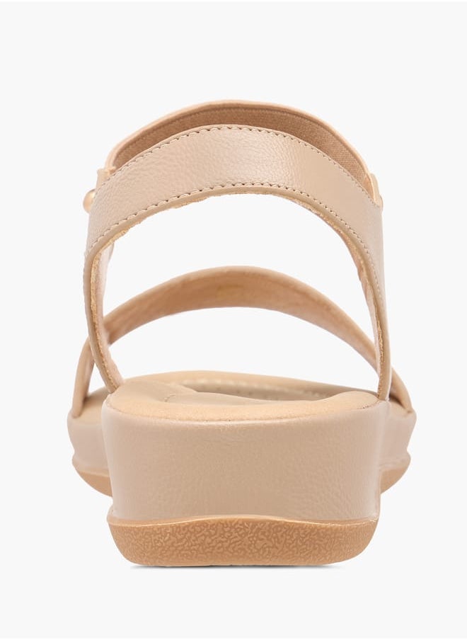 Women Solid Comfort Sandals with Elasticated Strap