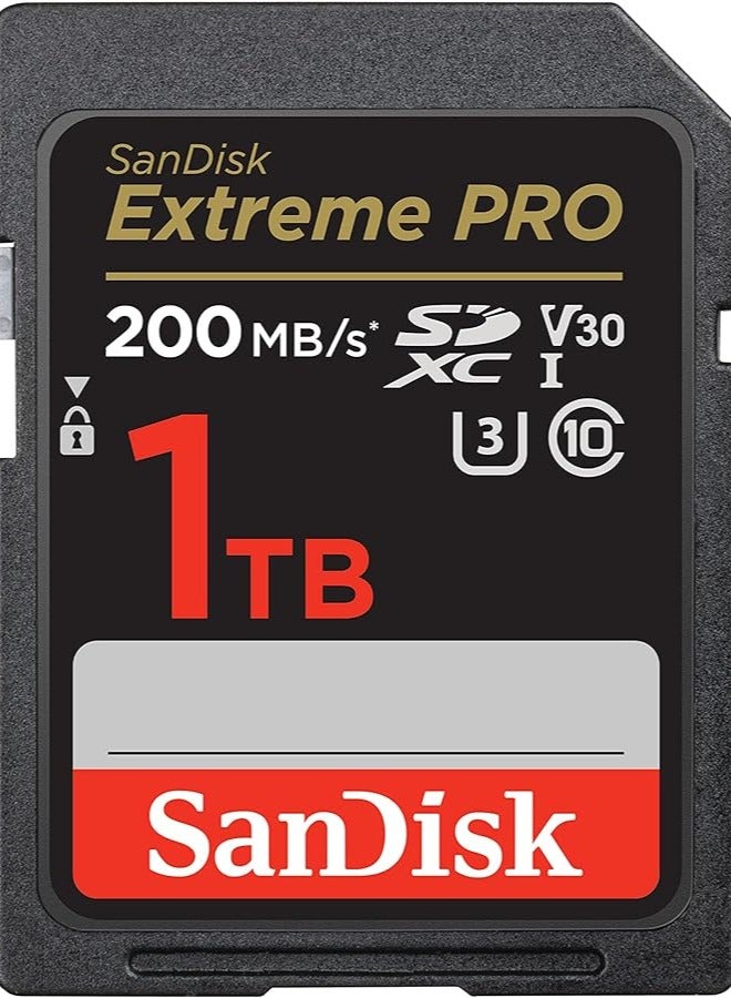 Extreme Pro SDXC card + RescuePRO Deluxe, up to 200MB/s, UHS I, Class 10, U3, V30 SDSDXXD 1T00 GN4IN, Black 1 TB