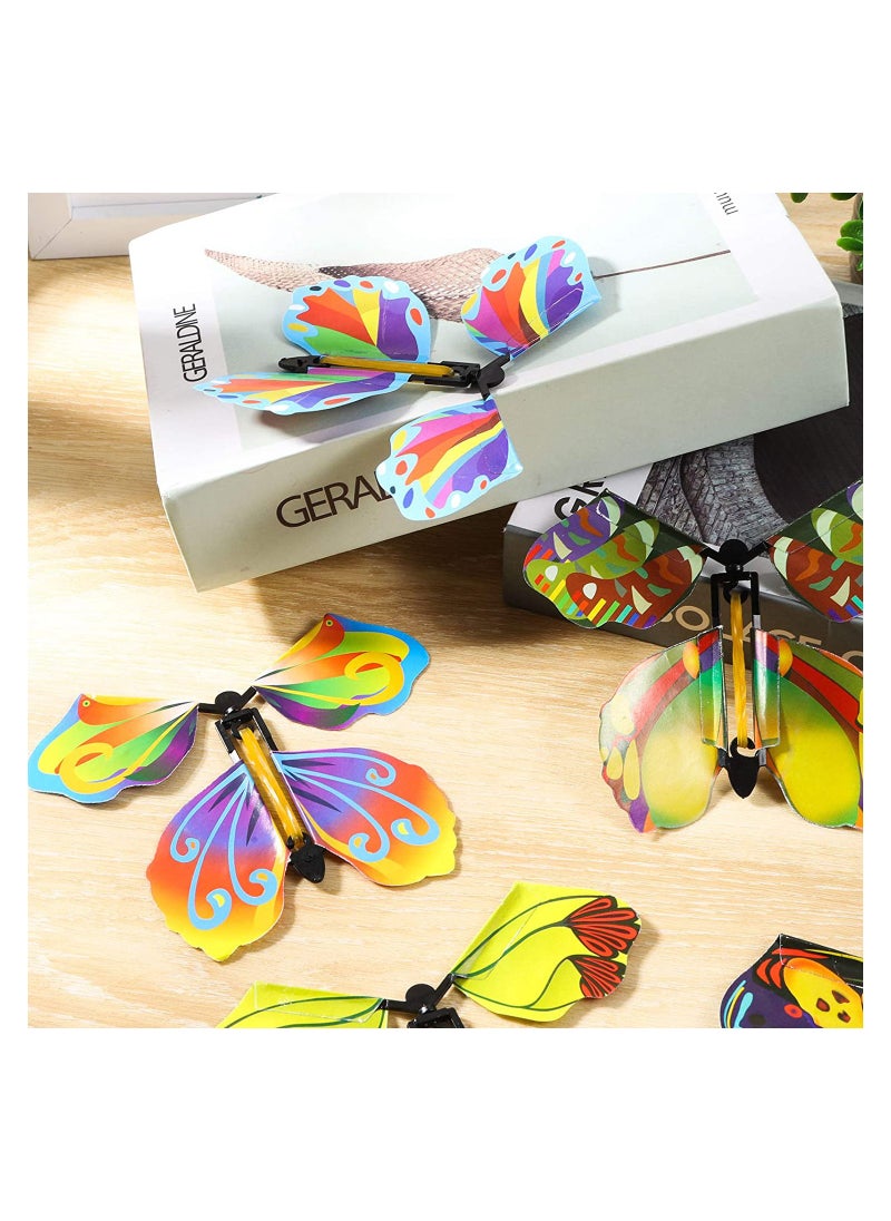 20 PCS Flying Butterfly Toy, Magic Wind Up Flying Butterfly Surprise Box Wind Up Butterfly Surprise Toy for Wedding Birthday Party Book and Greeting Cards(5 Styles)