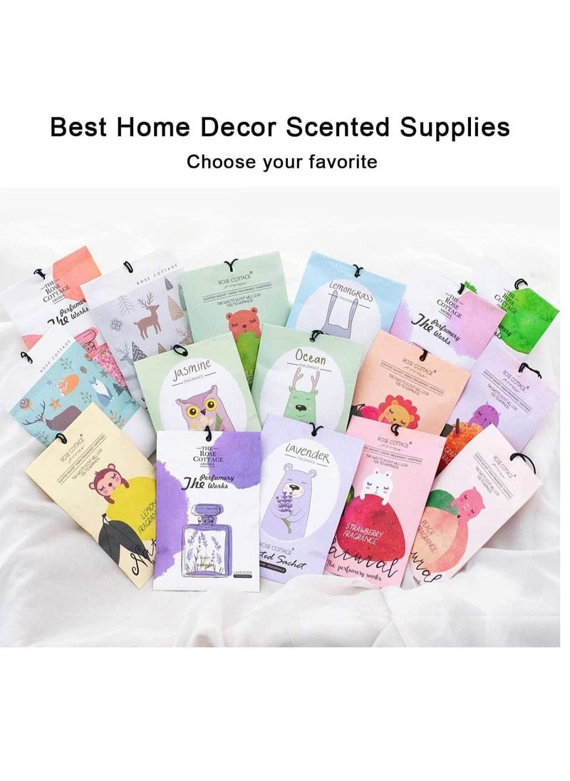 Lemongrass Sachet 1 Box 12Pcs Cartoon Design Sachet Scent Drawer Freshener Car Fragrance Pendant Lasting Fragrance Deodorizer Freshener for Drawers and Closets Home Car Fragrance Product