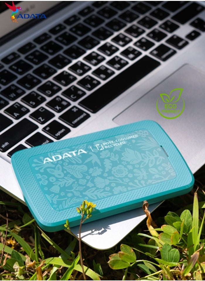 HD300 1TB ECO Friendly Ultra-slimExternal Hard Drive | Compatible with PS5 XBOX | Shock Sensor Protection | Green