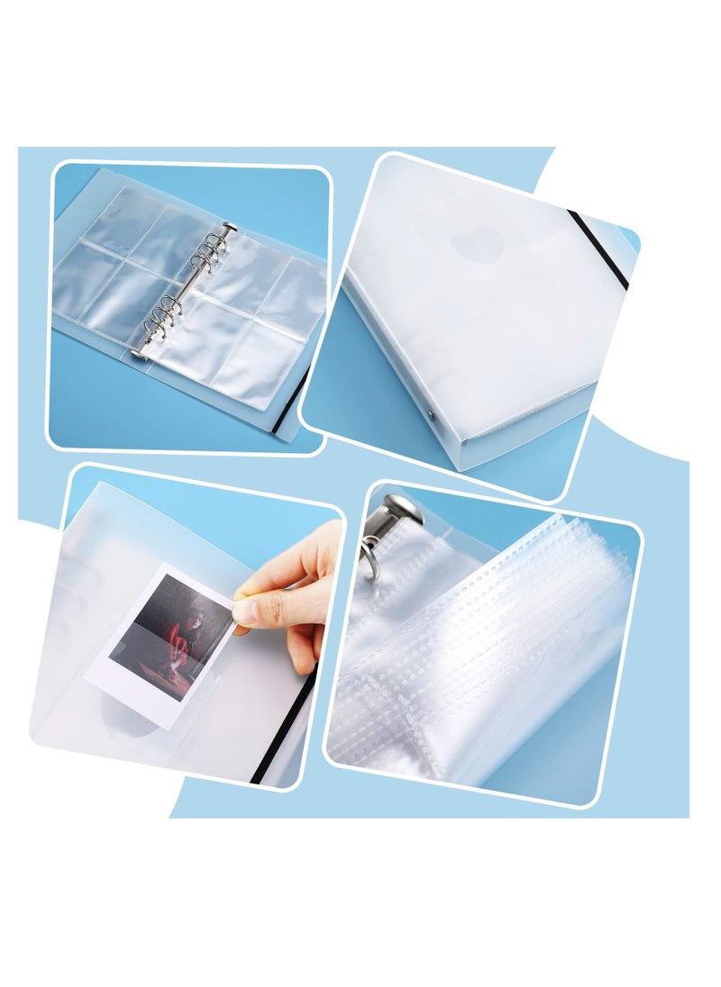 Mini Photo Album with 20 Pcs Inner 6 Ring Photocard Binder A5 Kpop Photocard Holder Book Photo Card Holders Photo Album Folder Clear Photocard Sleeves for Business Card, or Picture (4 Photo Style)