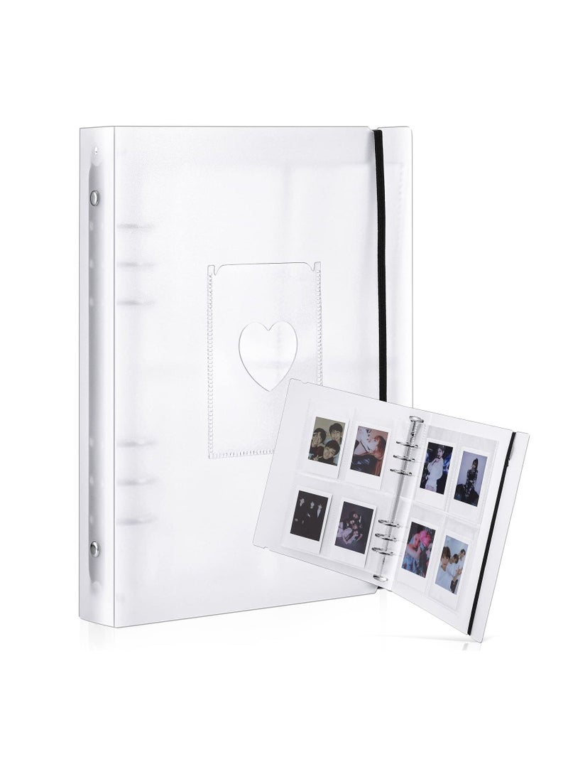 Mini Photo Album with 20 Pcs Inner 6 Ring Photocard Binder A5 Kpop Photocard Holder Book Photo Card Holders Photo Album Folder Clear Photocard Sleeves for Business Card, or Picture (4 Photo Style)