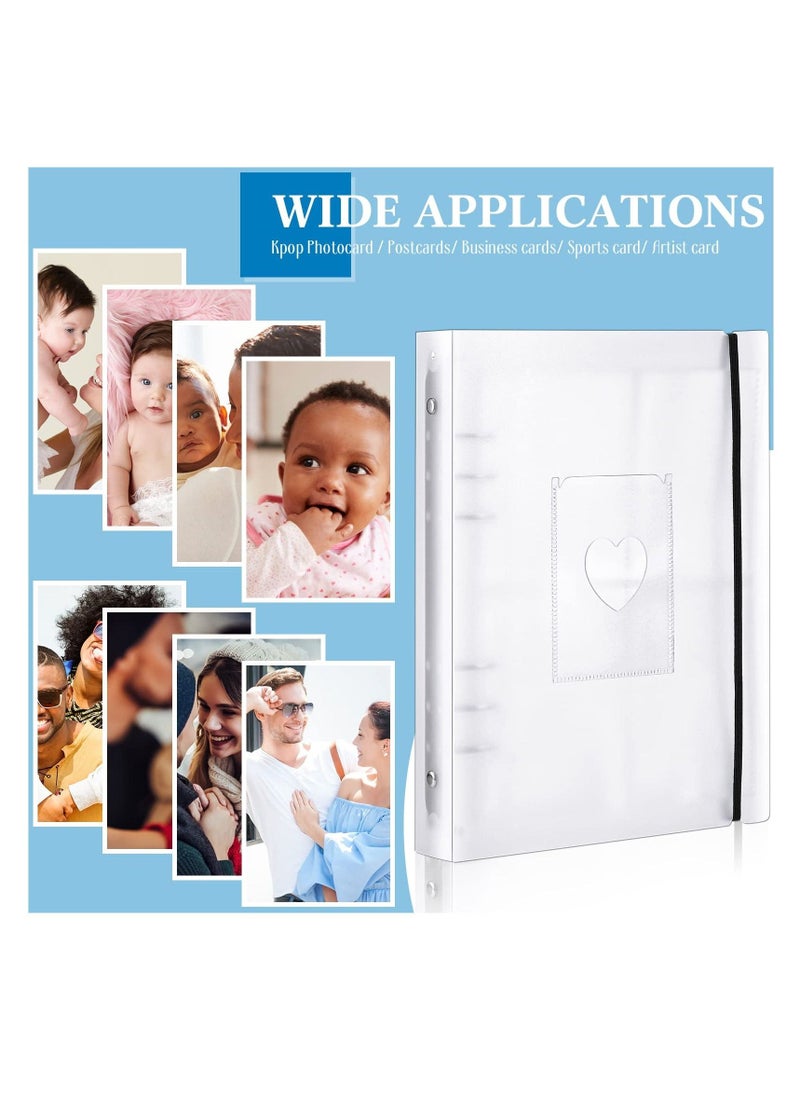 Mini Photo Album with 20 Pcs Inner 6 Ring Photocard Binder A5 Kpop Photocard Holder Book Photo Card Holders Photo Album Folder Clear Photocard Sleeves for Business Card, or Picture (4 Photo Style)