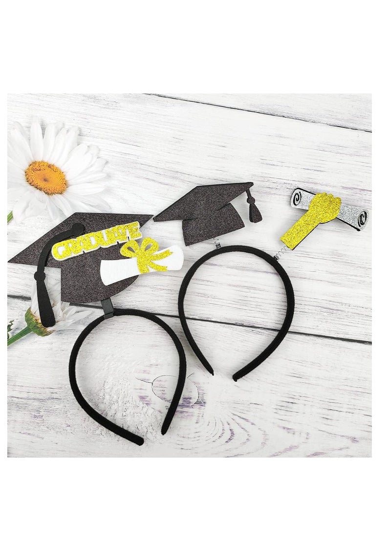 4 Pack Graduation Headband Graduation Cap, Graduation Hair Accessories, Suitable for Graduation Party Dress Up Costume Decorations