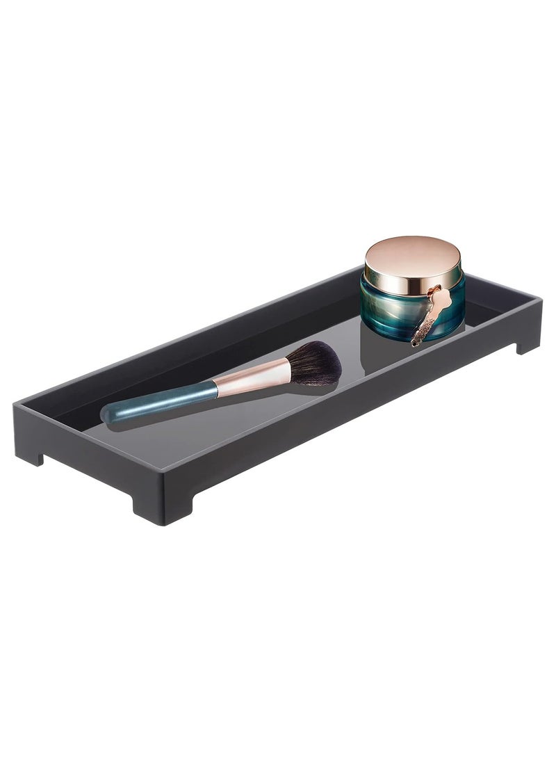 Acrylic Vanity Tray for Bathroom Countertops, Dresser Tops - Black