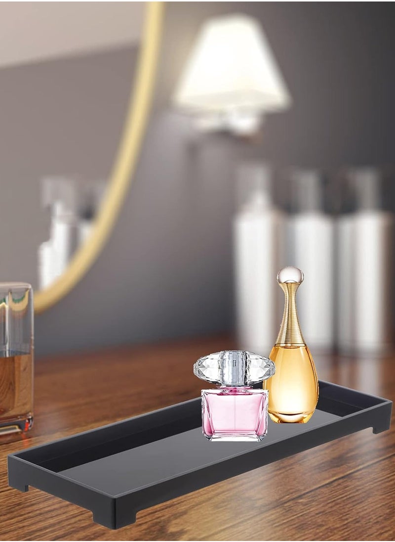 Acrylic Vanity Tray for Bathroom Countertops, Dresser Tops - Black
