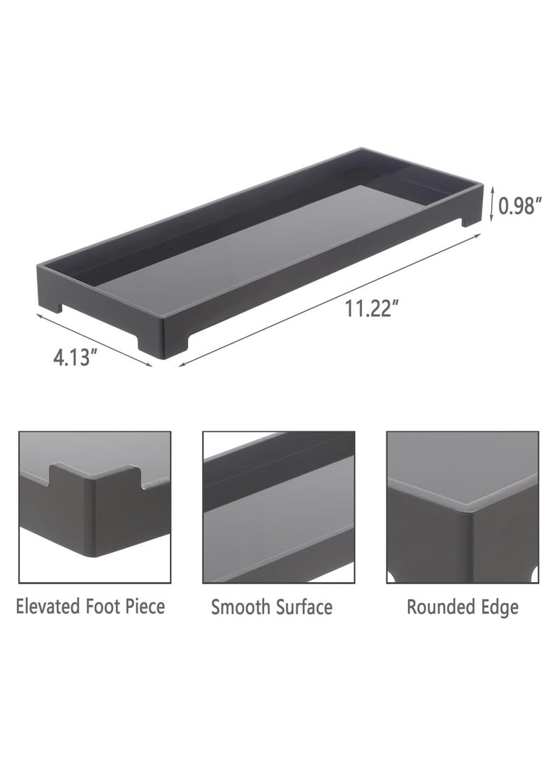 Acrylic Vanity Tray for Bathroom Countertops, Dresser Tops - Black