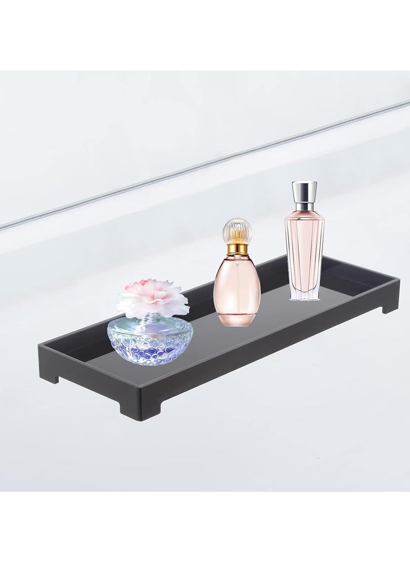 Acrylic Vanity Tray for Bathroom Countertops, Dresser Tops - Black