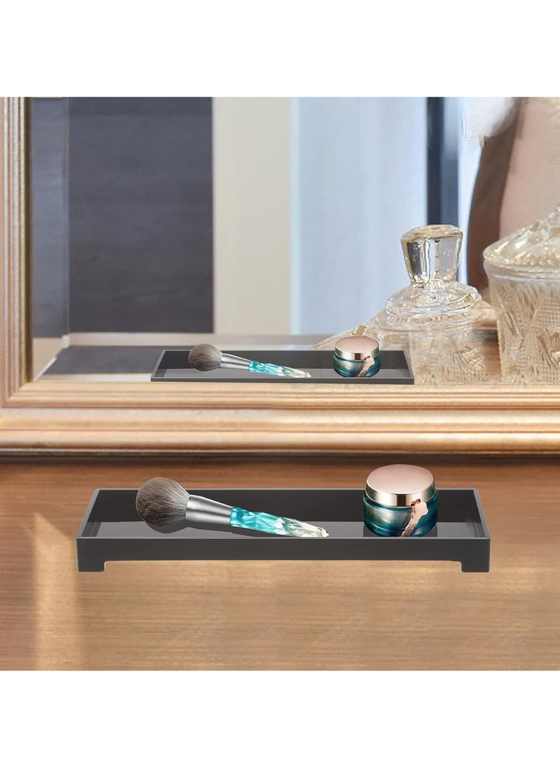 Acrylic Vanity Tray for Bathroom Countertops, Dresser Tops - Black