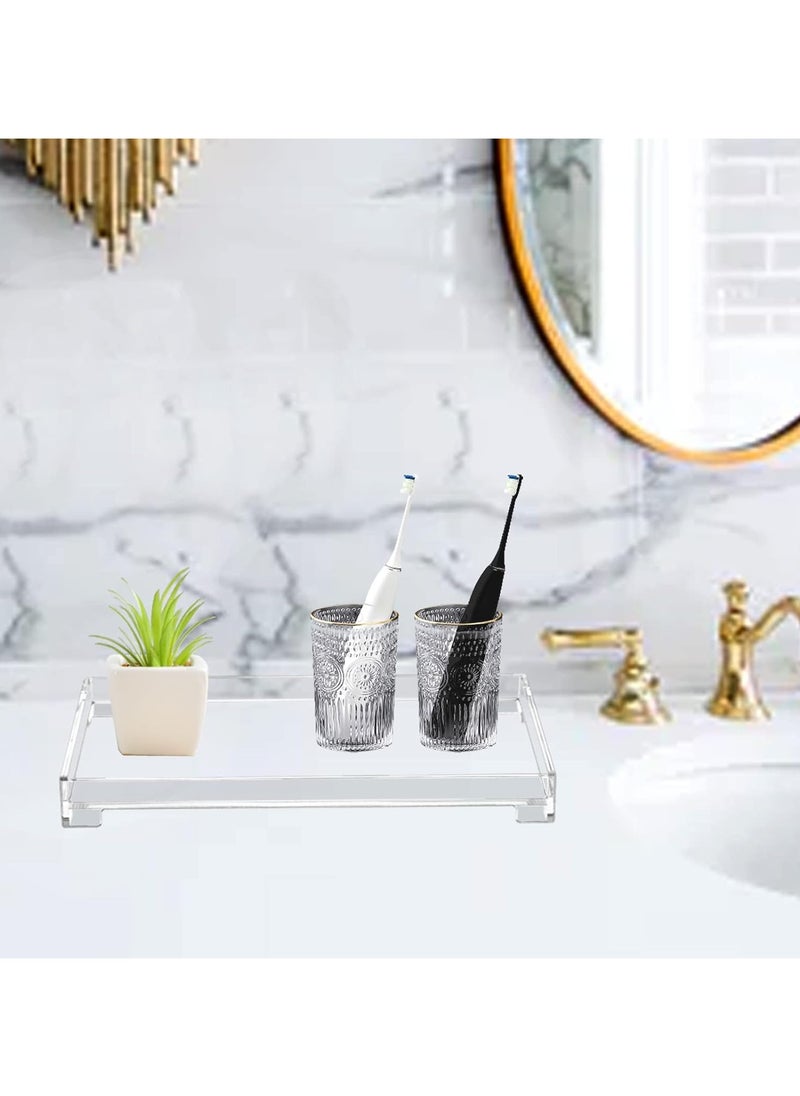 Vanity Bathroom Tray - Acrylic Rectangle Decorative Catchall Organizer Storage Tray