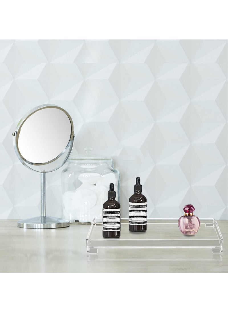 Vanity Bathroom Tray - Acrylic Rectangle Decorative Catchall Organizer Storage Tray